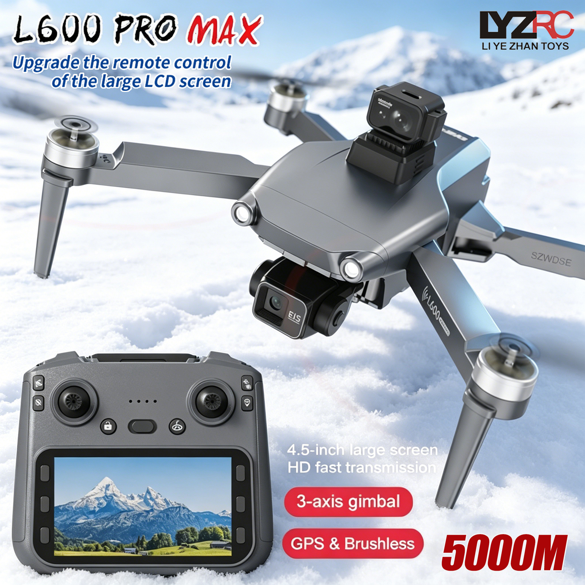 L600 MAX GPS Drone Professiona - огляд і ціна Drone Gimbal 3 Axis