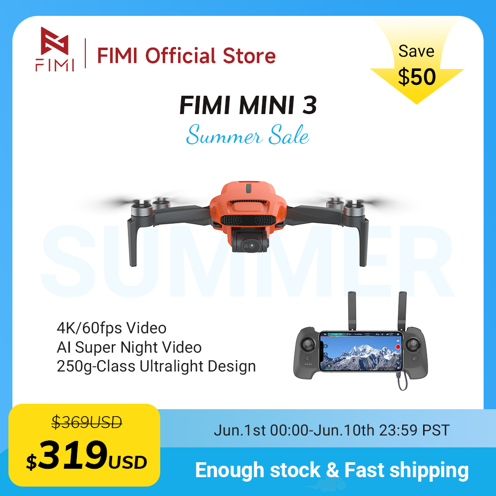 FIMI MINI 3 Camere drone 4K 60 - огляд і ціна Drone Gimbal 3 Axis